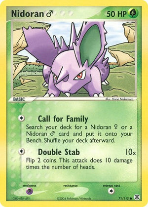 Pokemon TCG - EX FireRed & LeafGreen - Nidoran M - 71/112