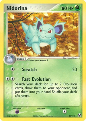 Pokemon TCG - EX FireRed & LeafGreen - Nidorina - 40/112 - Reverse Holofoil