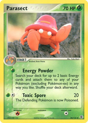 Pokemon TCG - EX FireRed & LeafGreen - Parasect - 43/112 - Reverse Holofoil