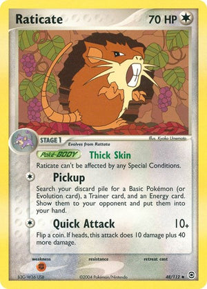 Pokemon TCG - EX FireRed & LeafGreen - Raticate - 48/112 - Reverse Holofoil
