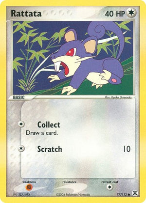 Pokemon TCG - EX FireRed & LeafGreen - Rattata - 77/112 - Reverse Holofoil