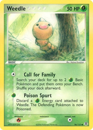 Pokemon TCG - EX FireRed & LeafGreen - Weedle - 86/112 - Reverse Holofoil