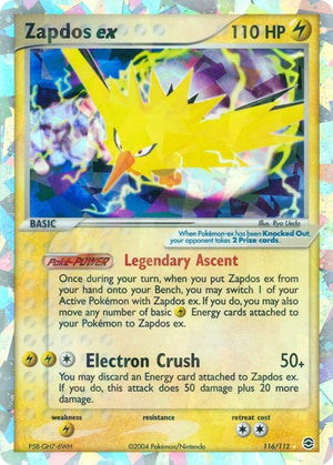 Pokemon TCG - EX FireRed & LeafGreen - Zapdos ex - 116/112 - Holofoil