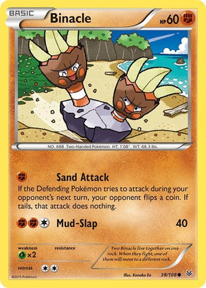 Pokemon TCG - XY - Roaring Skies - Binacle - 38/108 - Reverse Holofoil