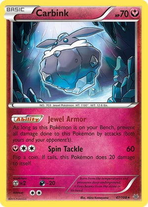 Pokemon TCG - XY - Roaring Skies - Carbink - 47/108 - Reverse Holofoil