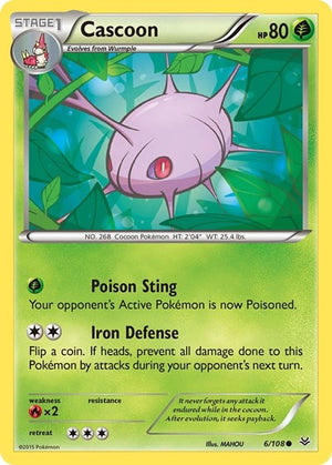 Pokemon TCG - XY - Roaring Skies - Cascoon - 6/108