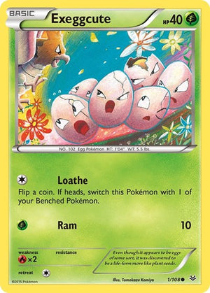 Pokemon TCG - XY - Roaring Skies - Exeggcute - 1/108 - Reverse Holofoil