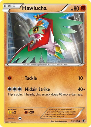 Pokemon TCG - XY - Roaring Skies - Hawlucha - 39/108 - Reverse Holofoil