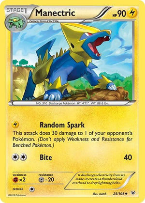 Pokemon TCG - XY - Roaring Skies - Manectric - 25/108 - Reverse Holofoil