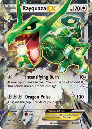 Pokemon TCG - XY - Roaring Skies - Rayquaza EX - 75/108 - Holofoil