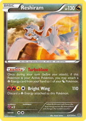 Pokemon TCG - XY - Roaring Skies - Reshiram - 63/108 - Reverse Holofoil