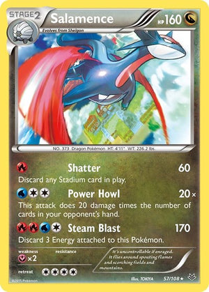 Pokemon TCG - XY - Roaring Skies - Salamence - 57/108 - Holofoil