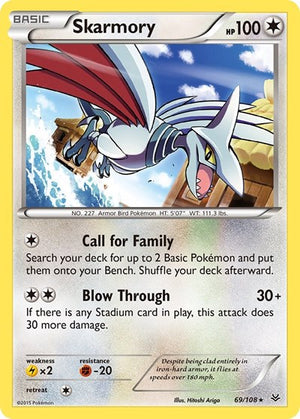 Pokemon TCG - XY - Roaring Skies - Skarmory - 69/108 - Reverse Holofoil