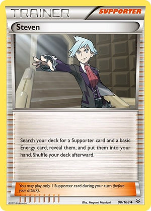 Pokemon TCG - XY - Roaring Skies - Steven - 90/108 - Reverse Holofoil
