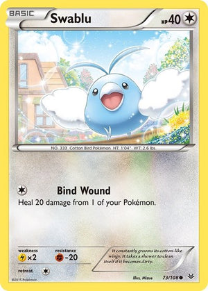 Pokemon TCG - XY - Roaring Skies - Swablu - 73/108 - Reverse Holofoil