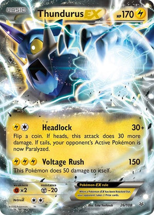 Pokemon TCG - XY - Roaring Skies - Thundurus EX - 26/108 - Holofoil