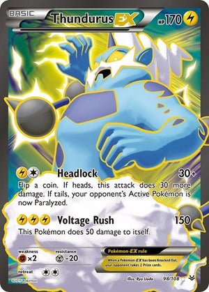 Pokemon TCG - XY - Roaring Skies - Thundurus EX - 98/108 - Holofoil
