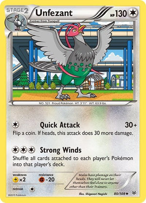 Pokemon TCG - XY - Roaring Skies - Unfezant - 80/108