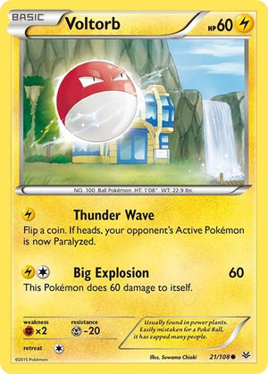 Pokemon TCG - XY - Roaring Skies - Voltorb - 21/108 - Reverse Holofoil