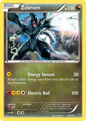Pokemon TCG - XY - Roaring Skies - Zekrom - 64/108 - Reverse Holofoil