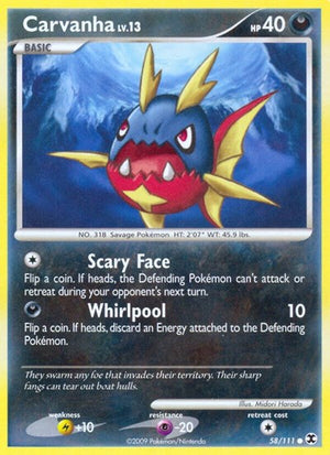 Pokemon TCG - Rising Rivals - Carvanha - 58/111 - Reverse Holofoil