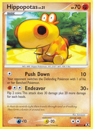 Pokemon TCG - Rising Rivals - Hippopotas - 64/111 - Reverse Holofoil