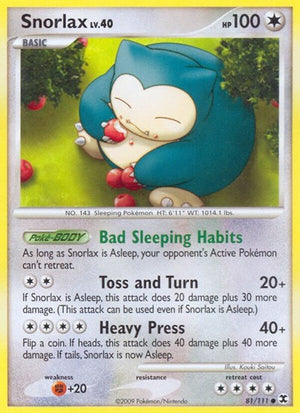 Pokemon TCG - Rising Rivals - Snorlax - 81/111 - Reverse Holofoil
