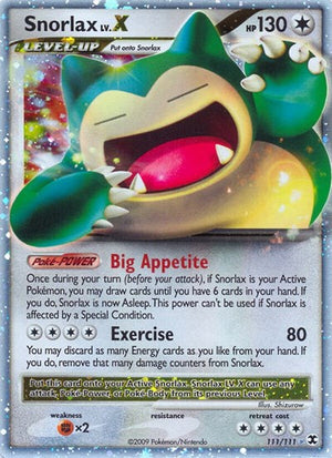 Pokemon TCG - Rising Rivals - Snorlax Lv.X - 111/111 - Holofoil