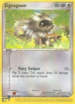 Pokemon TCG - EX Ruby & Sapphire - Zigzagoon - 79/109 - Reverse Holofoil