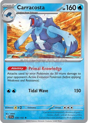 Pokemon TCG - SV07: Stellar Crown - Carracosta - 038/142 - Reverse Holofoil