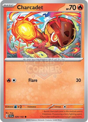 Pokemon TCG - SV07: Stellar Crown - Charcadet - 029/142 - Reverse Holofoil