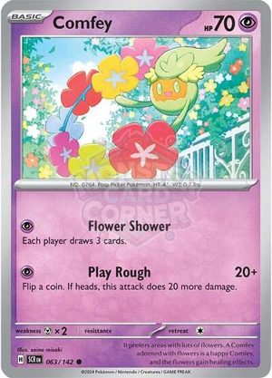 Pokemon TCG - SV07: Stellar Crown - Comfey - 063/142 - Reverse Holofoil