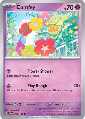 Pokemon TCG - SV07: Stellar Crown - Comfey - 063/142 - Reverse Holofoil - Playset (4x)