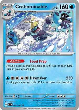 Pokemon TCG - SV07: Stellar Crown - Crabominable - 042/142 - Reverse Holofoil