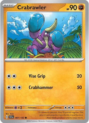 Pokemon TCG - SV07: Stellar Crown - Crabrawler - 087/142 - Reverse Holofoil