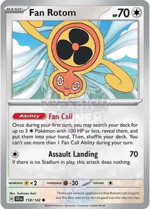 Pokemon TCG - SV07: Stellar Crown - Fan Rotom - 118/142 - Reverse Holofoil