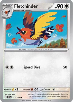 Pokemon TCG - SV07: Stellar Crown - Fletchinder - 122/142 - Reverse Holofoil