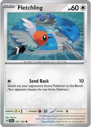 Pokemon TCG - SV07: Stellar Crown - Fletchling - 121/142 - Reverse Holofoil
