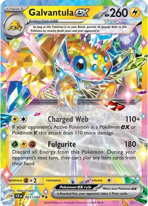 Pokemon TCG - SV07: Stellar Crown - Galvantula ex - 051/142 - Holofoil