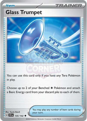 Pokemon TCG - SV07: Stellar Crown - Glass Trumpet - 135/142 - Reverse Holofoil
