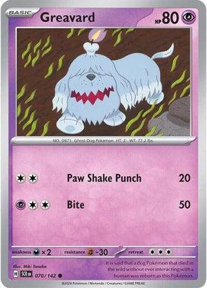 Pokemon TCG - SV07: Stellar Crown - Greavard - 070/142 - Reverse Holofoil