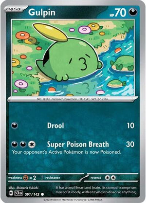 Pokemon TCG - SV07: Stellar Crown - Gulpin - 091/142 - Reverse Holofoil