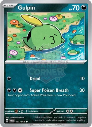 Pokemon TCG - SV07: Stellar Crown - Gulpin - 091/142