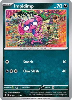 Pokemon TCG - SV07: Stellar Crown - Impidimp - 094/142 - Reverse Holofoil