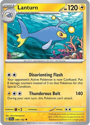 Pokemon TCG - SV07: Stellar Crown - Lanturn - 049/142 - Reverse Holofoil