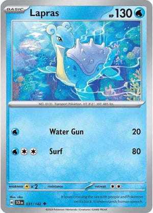 Pokemon TCG - SV07: Stellar Crown - Lapras - 031/142 - Reverse Holofoil