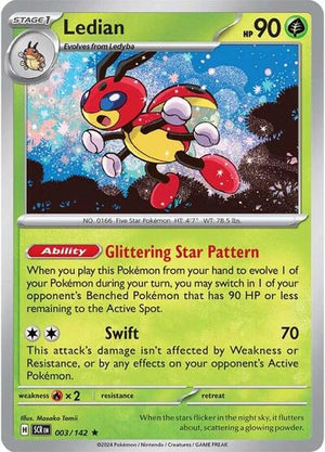 Pokemon TCG - SV07: Stellar Crown - Ledian - 003/142 - Reverse Holofoil
