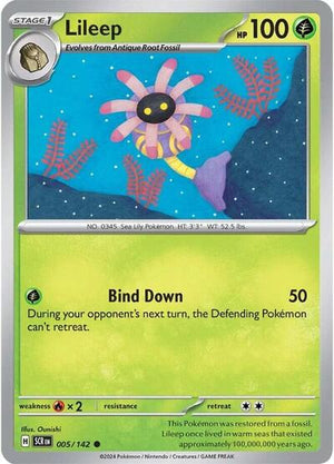 Pokemon TCG - SV07: Stellar Crown - Lileep - 005/142 - Reverse Holofoil
