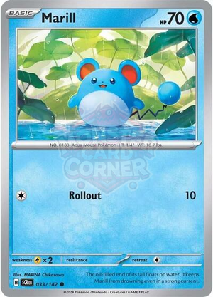 Pokemon TCG - SV07: Stellar Crown - Marill - 033/142 - Reverse Holofoil
