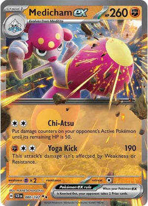 Pokemon TCG - SV07: Stellar Crown - Medicham ex - 080/142 - Holofoil